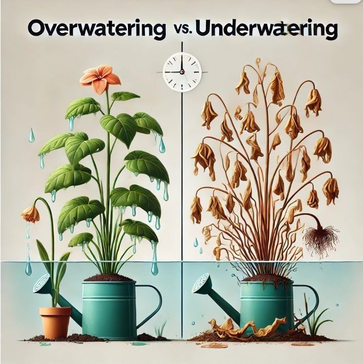 Diffrences between overwatering and underwatering