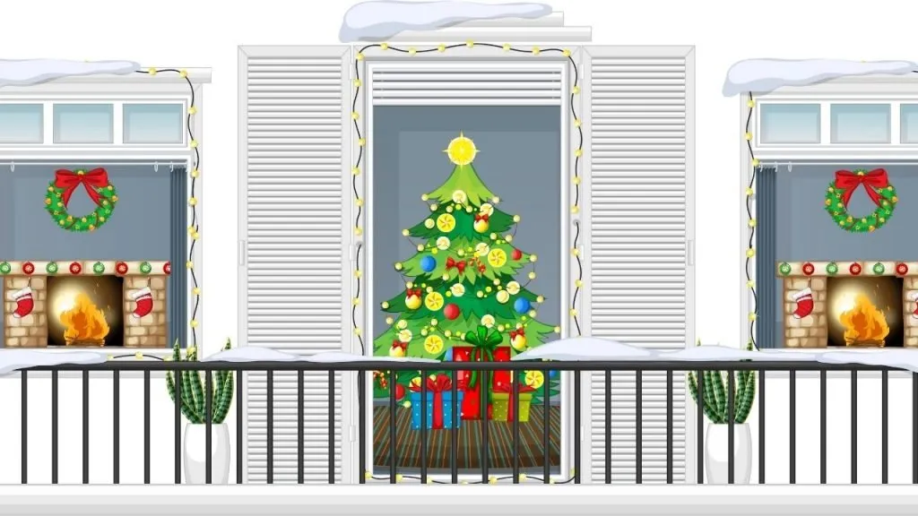 balcony plant decoration ideas for Christmas