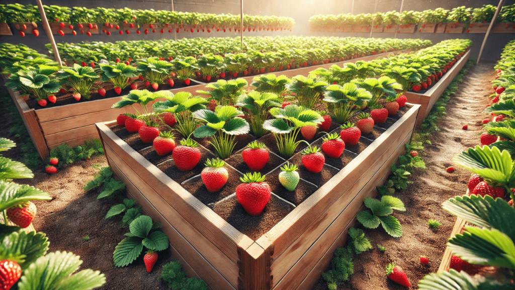 Strawberries Square Foot Gardening