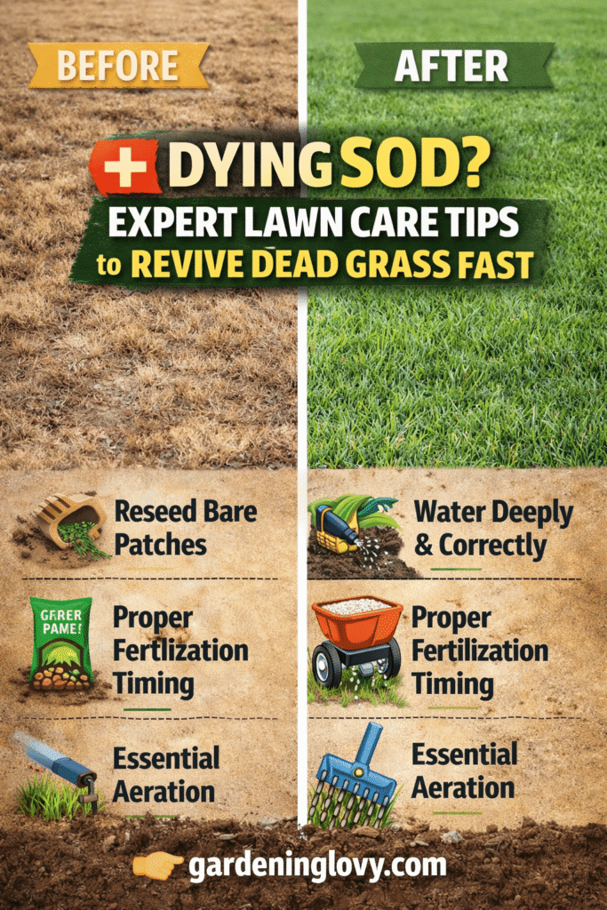 Dying Sod Expert Lawn Care Tips to Revive Dead Grass Fast min How To Save Dying Sod