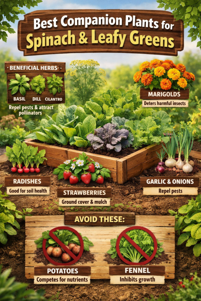 What to Plant with Spinach and Leafy Greens for Healthier, Faster, Organic Growth What to Plant with Spinach and Leafy Greens for Healthier, Faster, Organic Growth