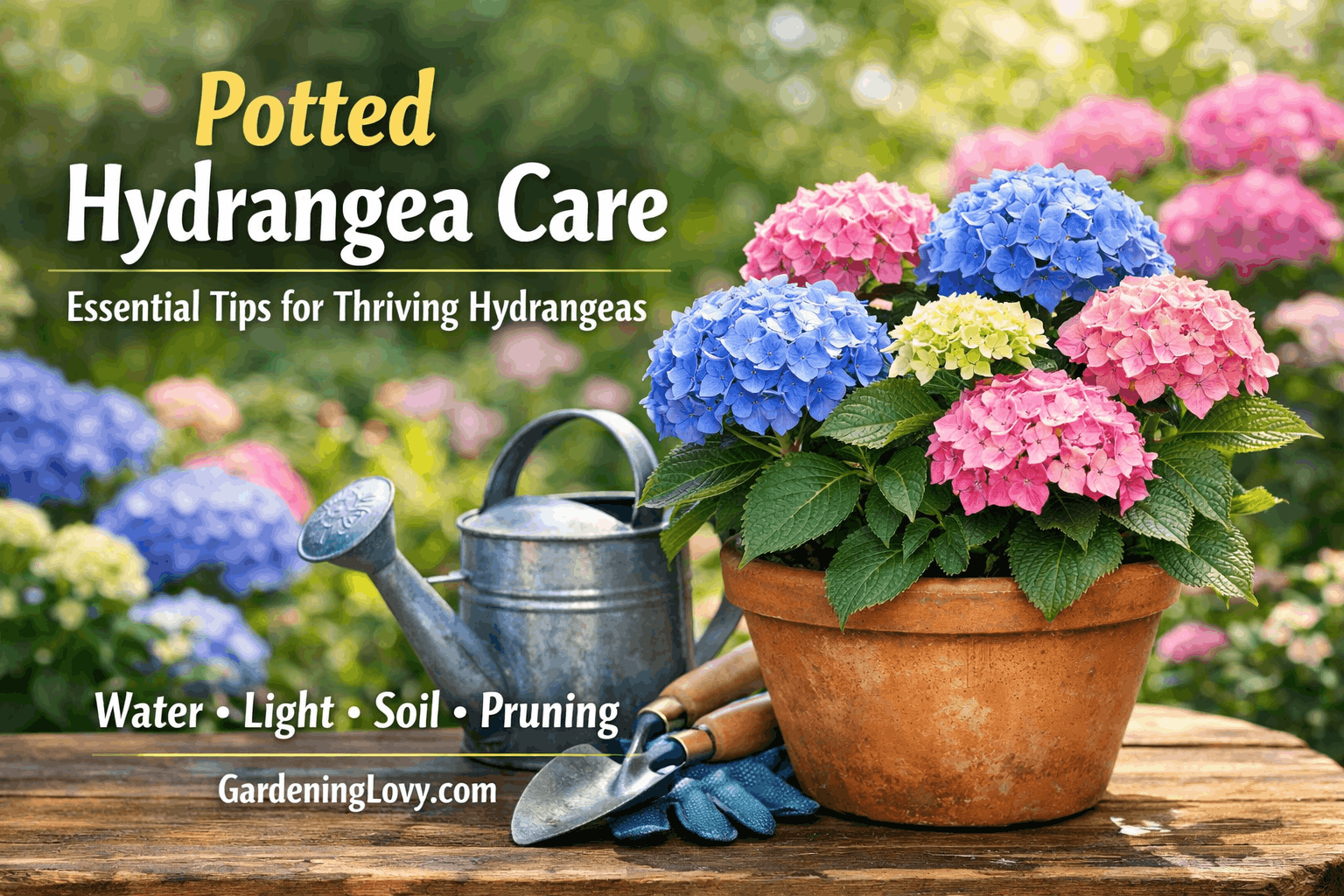 growing hydrangea in containers