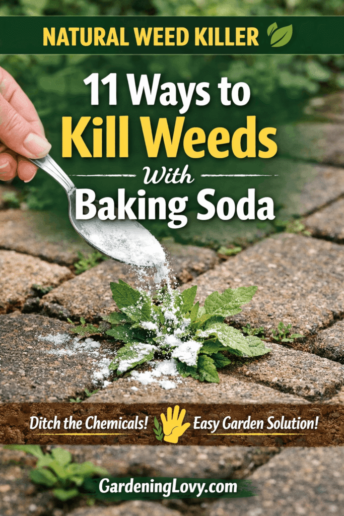 baking soda killing weeds in driveway cracks