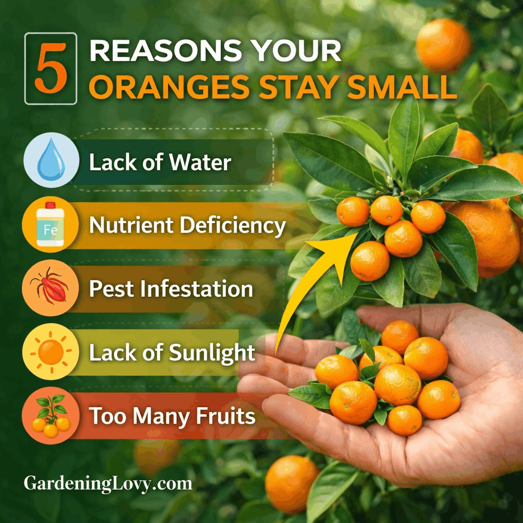 What causes a small fruits on your orange tree?