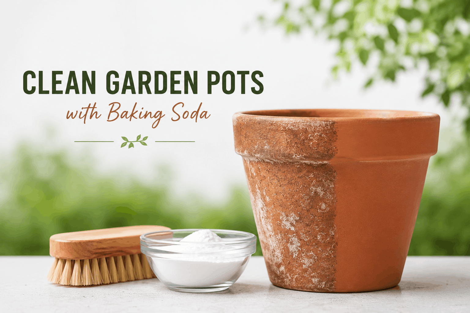 baking soda garden pot cleaner