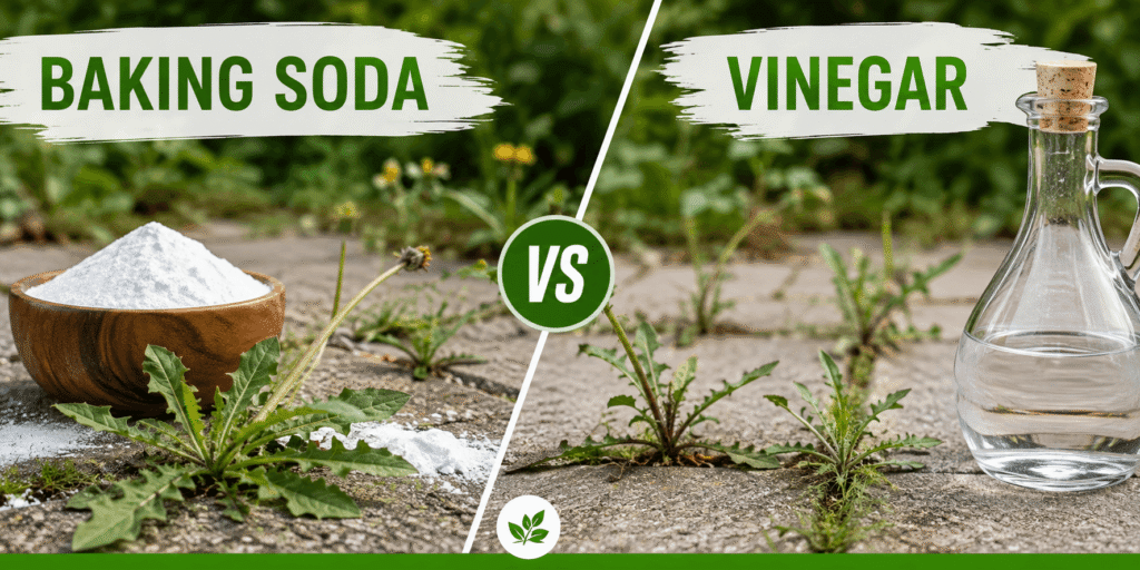 is baking soda or vinegar better for killing weeds