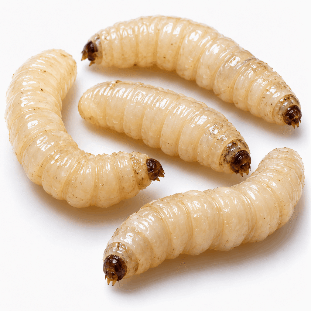 Pictures of root maggots in garden soil around damaged plant roots